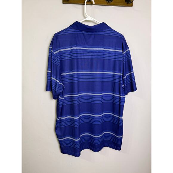 Ben Hogan Men's Performance Stripe Polo Shirt Blue XL - Picture 3 of 3